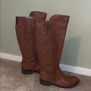 Cognac Quilted Boots